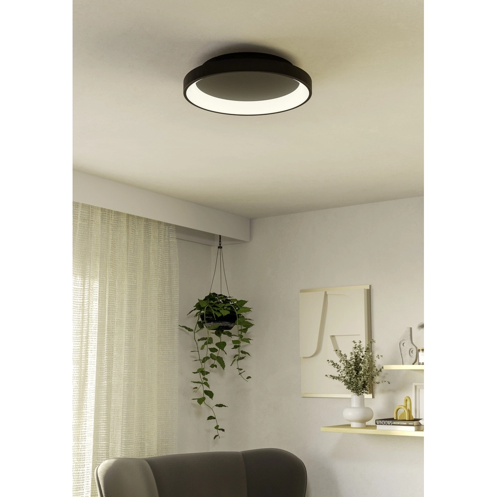 Sleek led ceiling light Loretello Ø 35cm - black Eglo 9008606316410