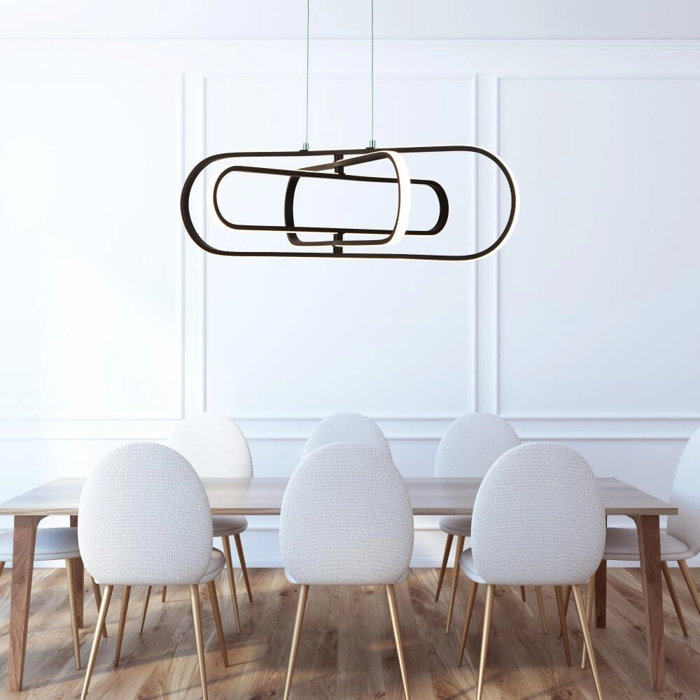 Sleek black pendant lamp Clip Searchlight 5053423227429
