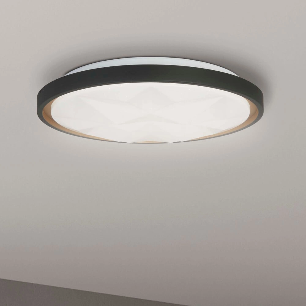 Ceiling light Satellite Black with star effect Searchlight 5053423273228