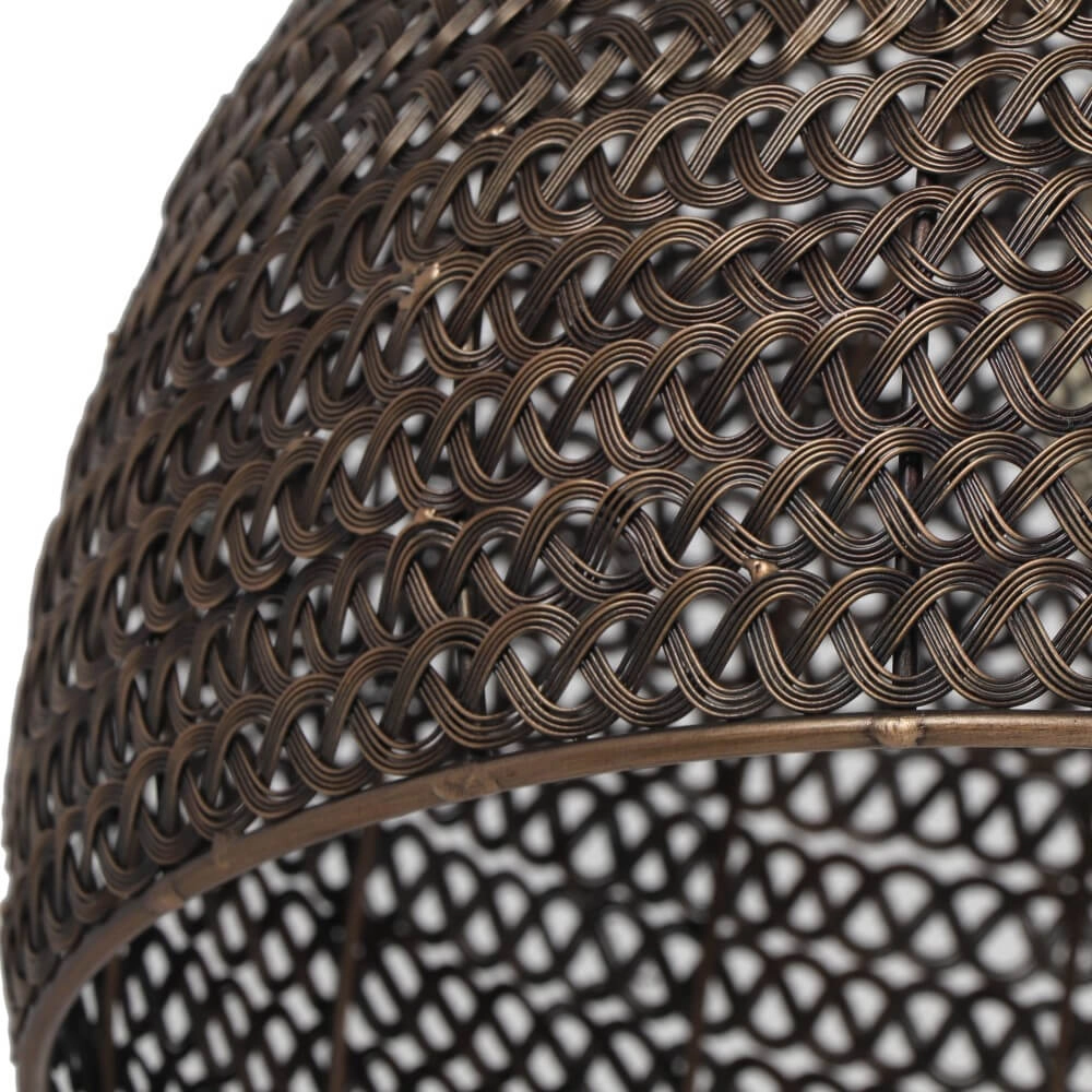 Black rattan pendant lamp Kamara Ø 36cm Trio 4017807617344