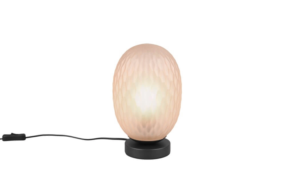 Table lamp Facette with ribbed amber glass