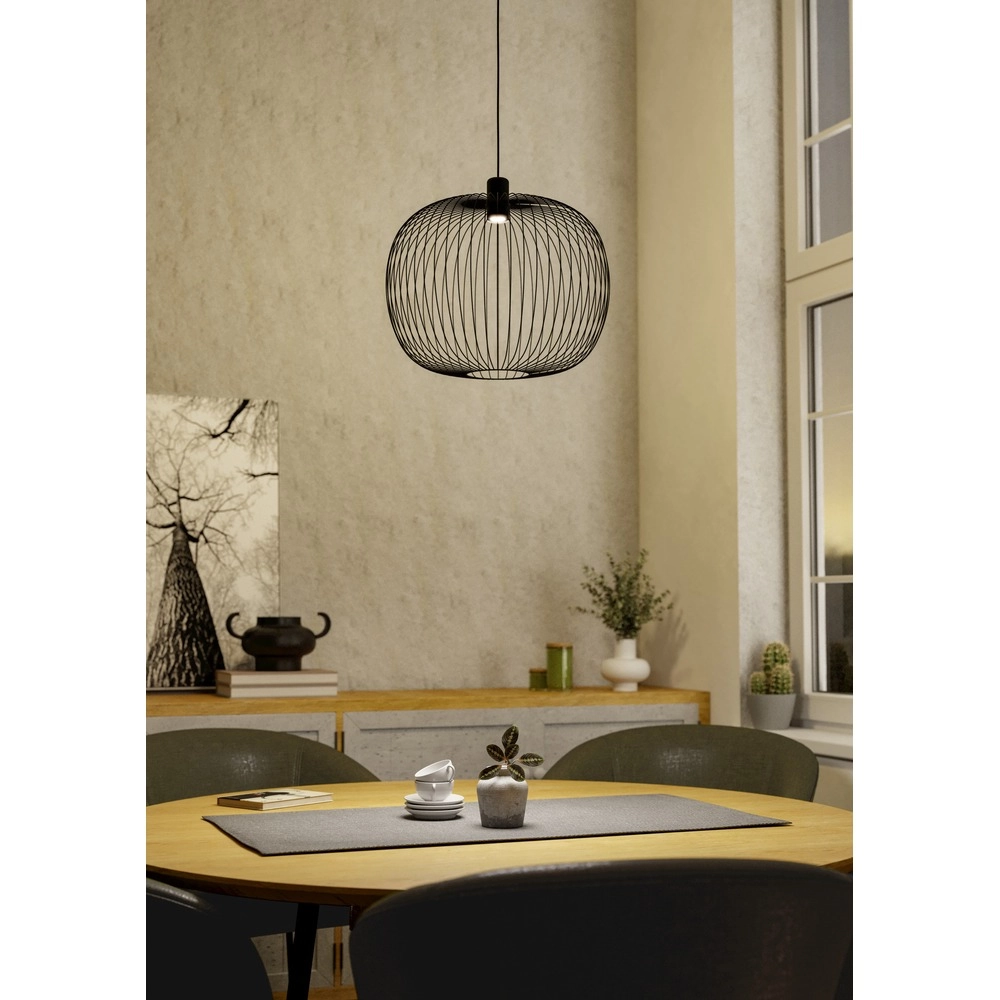 Wire pendant lamp Lodods black Ø 45cm Eglo 9008606390267