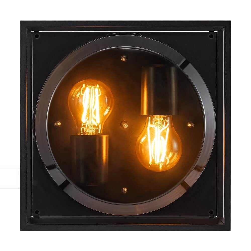Black ceiling lamp IP44 Griffin with smoke window Nordlux 5704924010767