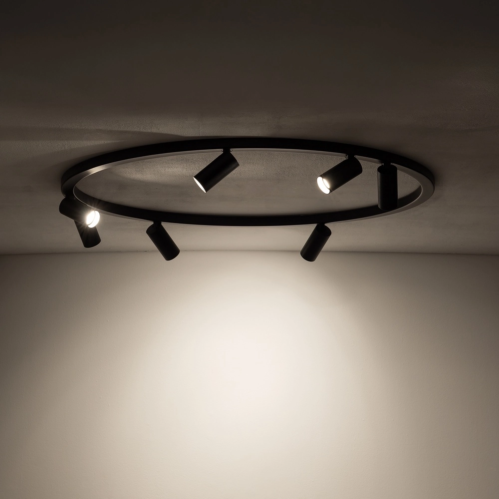 Circle surface-mounted spotlights Fourty 7x GU10 - black Lyora 5903139119443