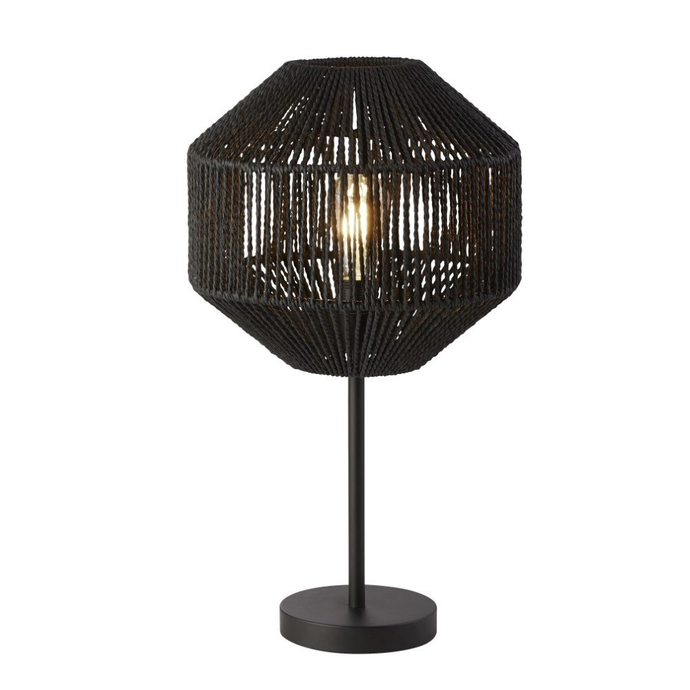 Black table lamp Wicker Searchlight 5053423171562