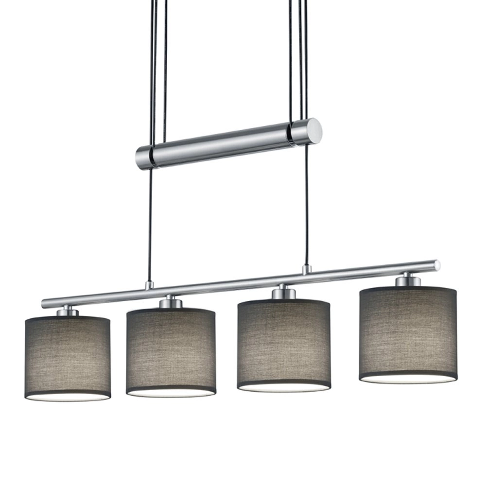 Pendant lamp Garda 4-light nickel matt with anthracite Trio 4017807336955