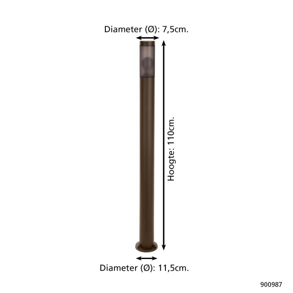 Floor lamp Helsinki 110cm rust brown Eglo 9008606298174