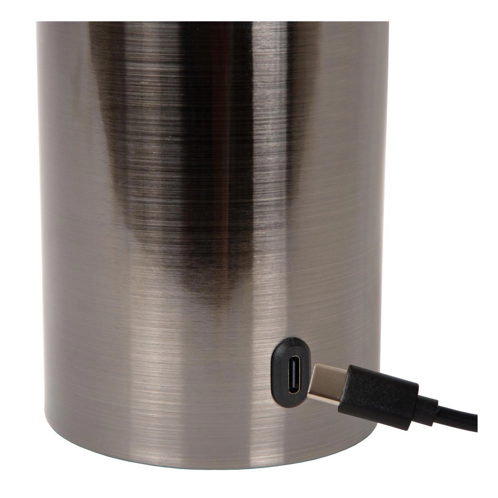 Rechargeable table lamp Vivo matt chrome Lucide 5411212520852
