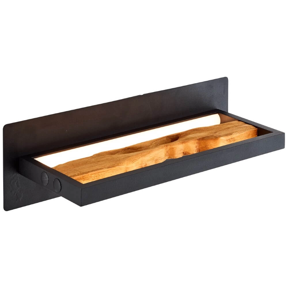 LED bedside lamp Chaumont with wood
