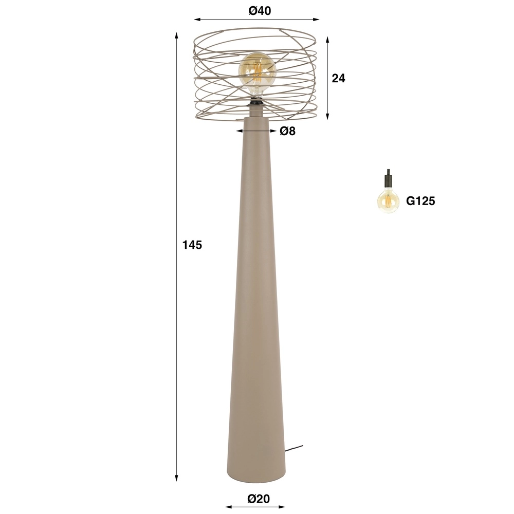 Sand Floor Lamp Curl with wire cap Lyora 8716803512528