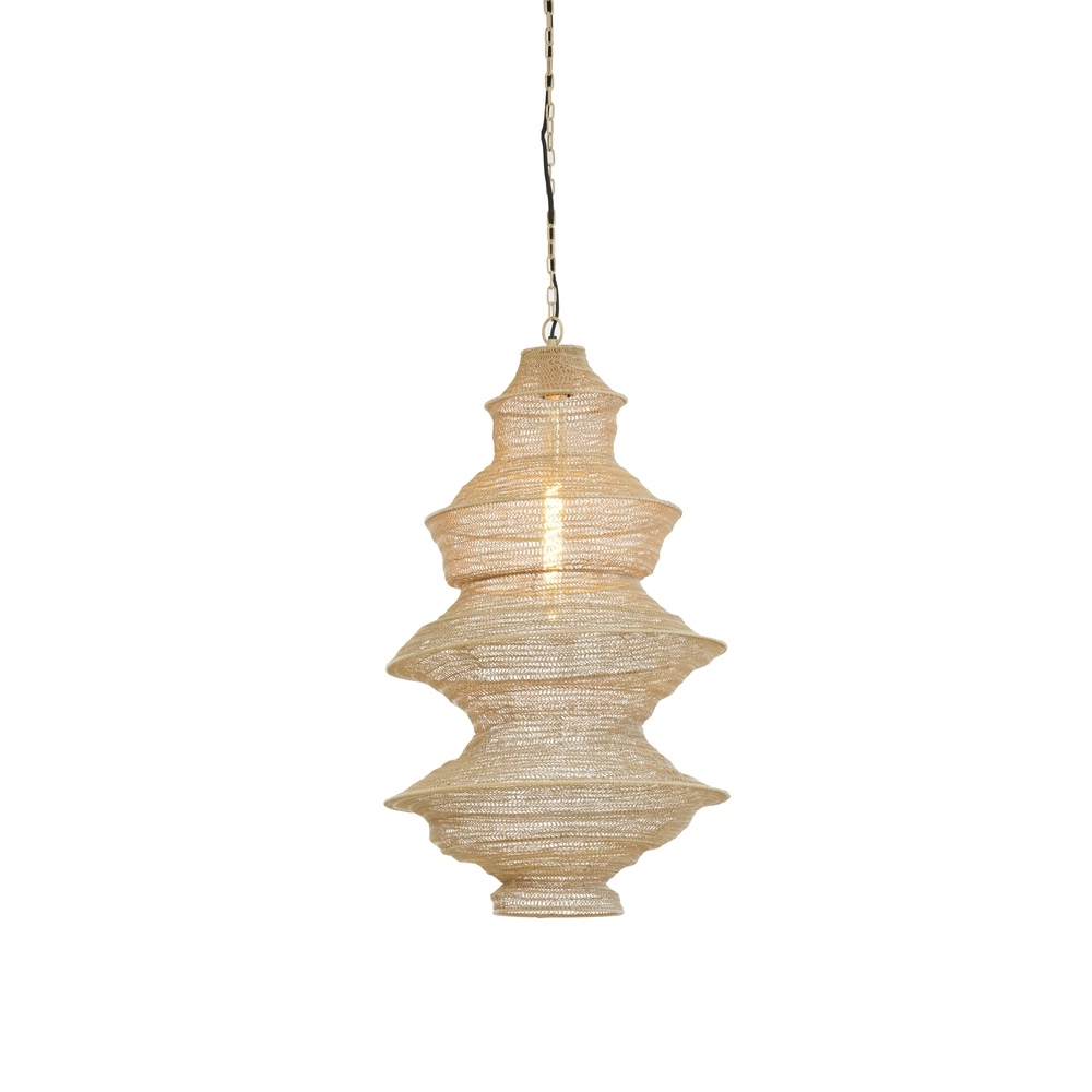 Metal net pendant lamp Nakisha Ø 40cm - sand Light & Living 8717807695033