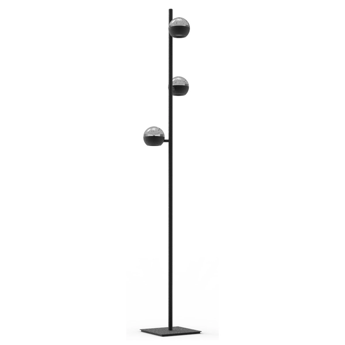 Led floor lamp Belluno 3-light black - glass Steinhauer 8712746183986