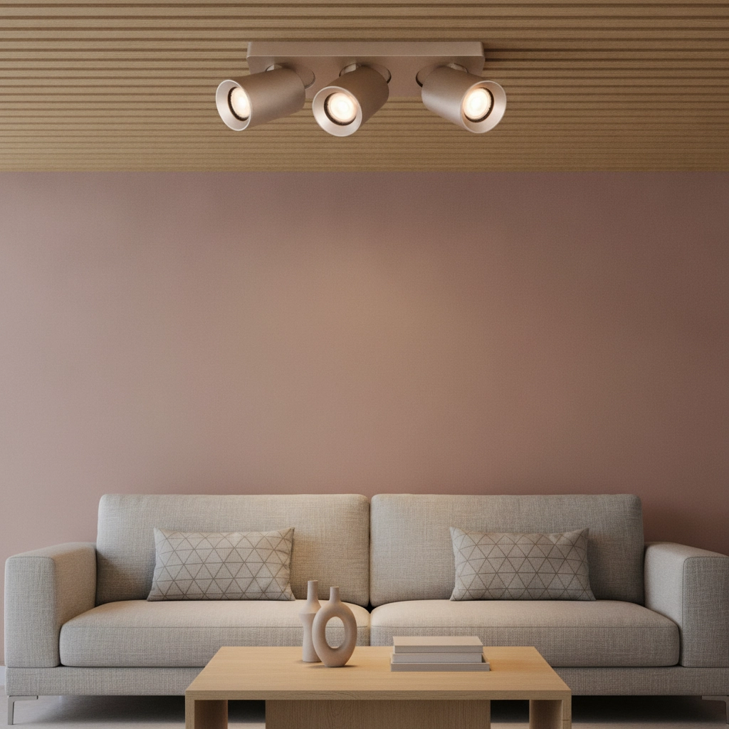 3-light surface-mounted spotlight Megano champagne