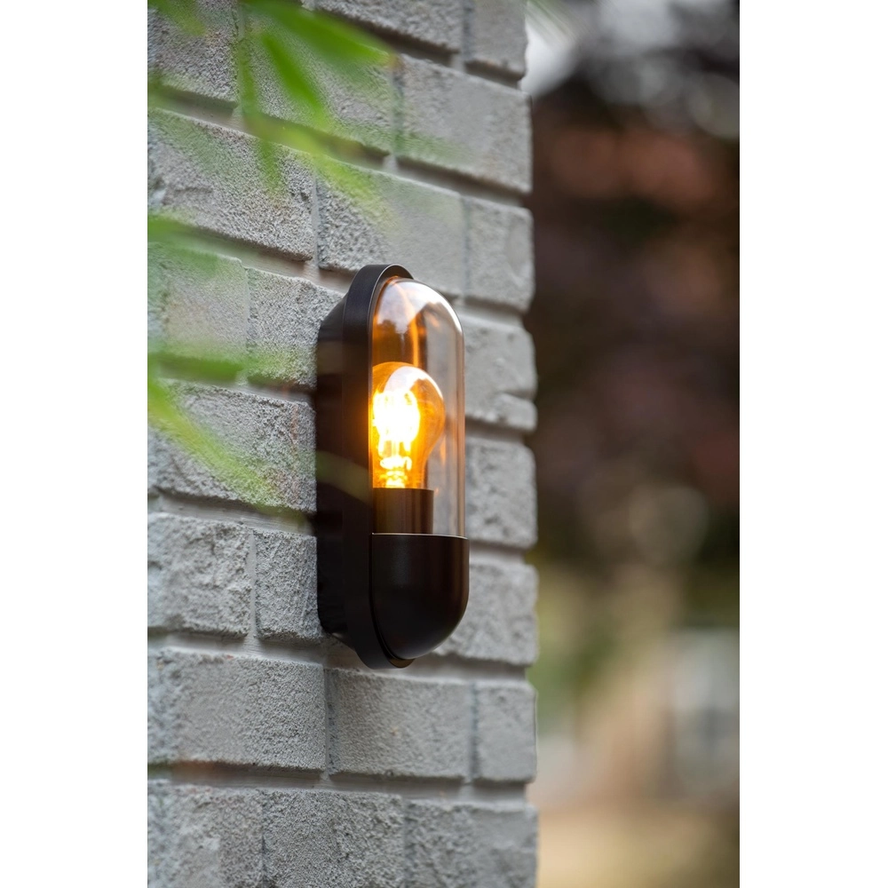 Wall lamp Capsule IP54 black Lucide 5411212290458