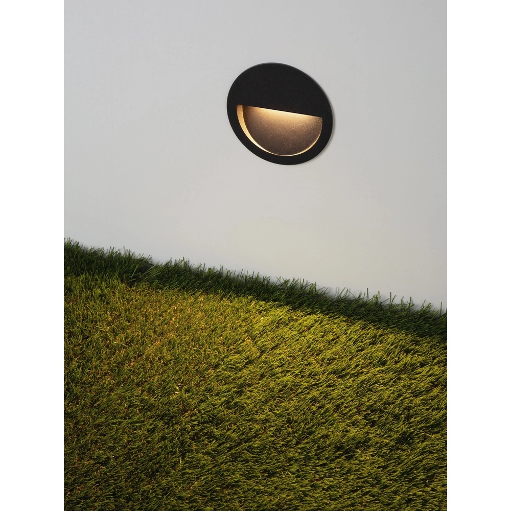 Round recessed wall lamp Sete Black Lyora 5212017497987