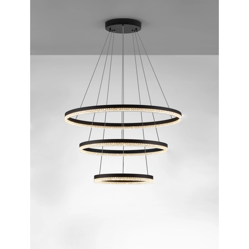 Pendant lamp Adria black Ø 80cm Lyora 5212017443823