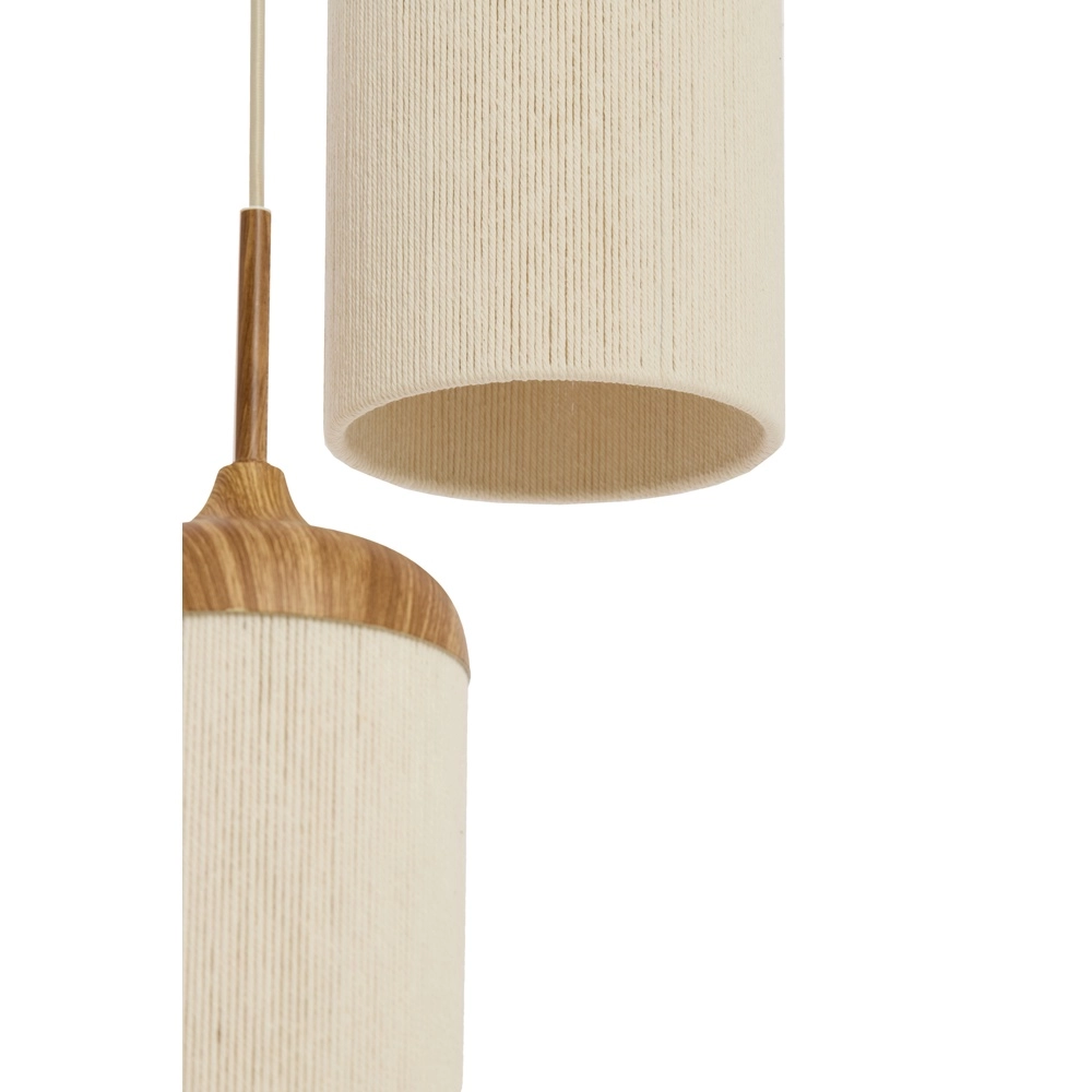 3-light pendant lamp Danialo light brown with rope Light & Living 8717807816728