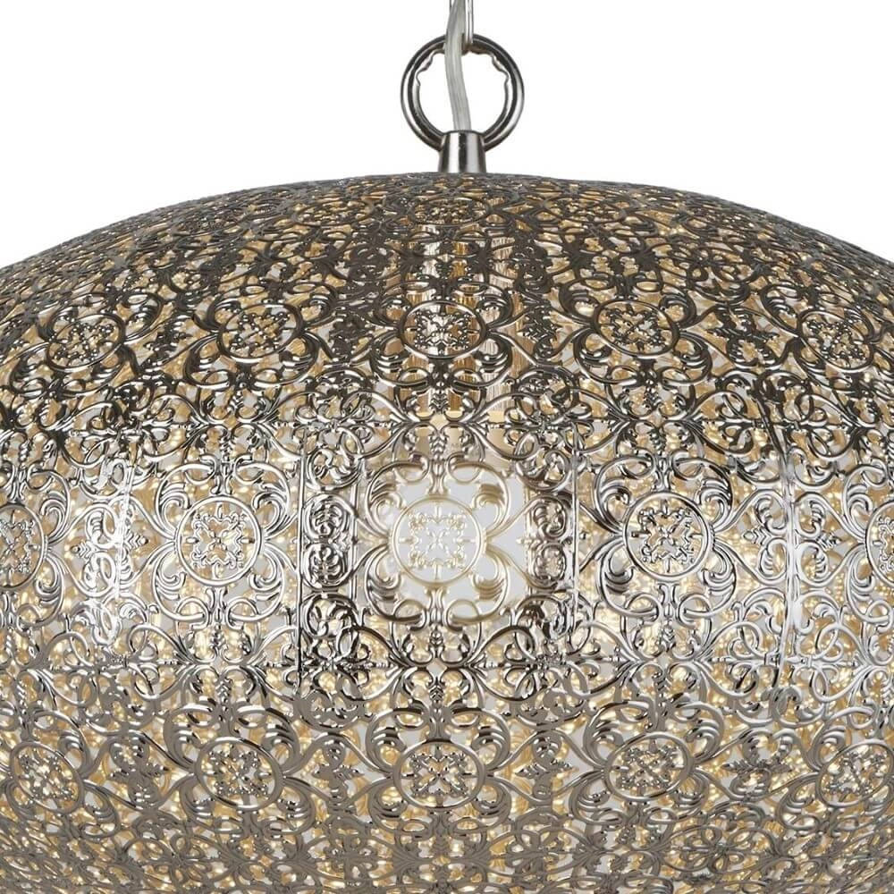 Moroccan style hanging lamp Fretwork Stainless steel Searchlight 5053423096001