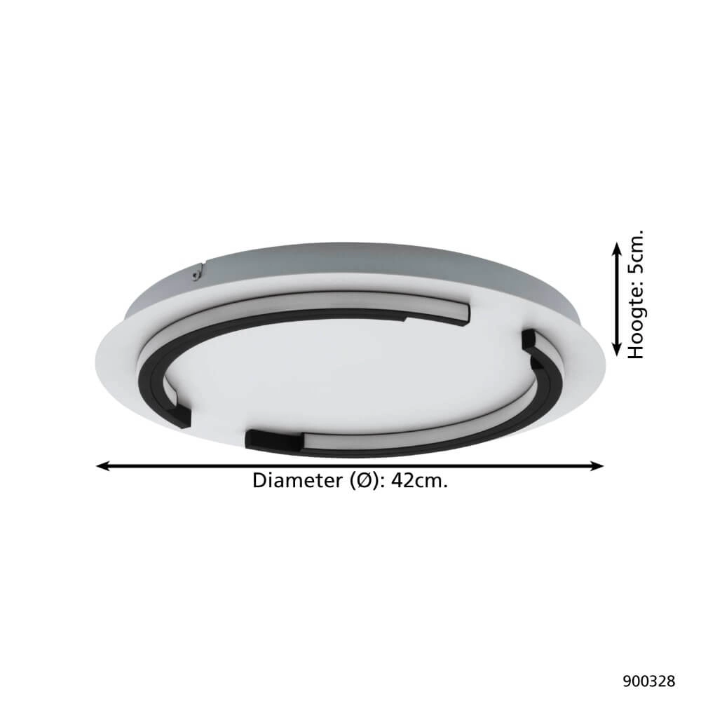 White LED ceiling lamp Zampote Ø 42cm Eglo 9008606238095