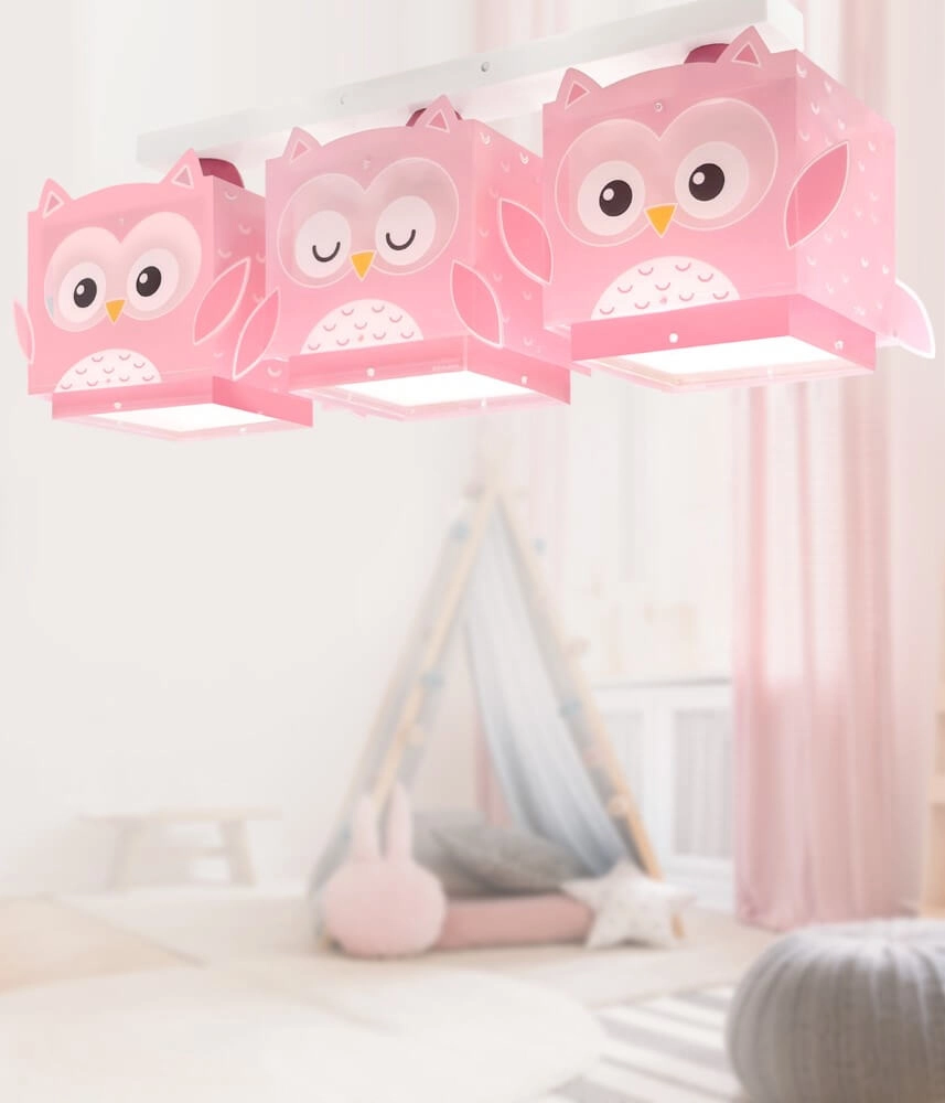 Children's room ceiling lamp Pink Owl Dalber 8420406644837