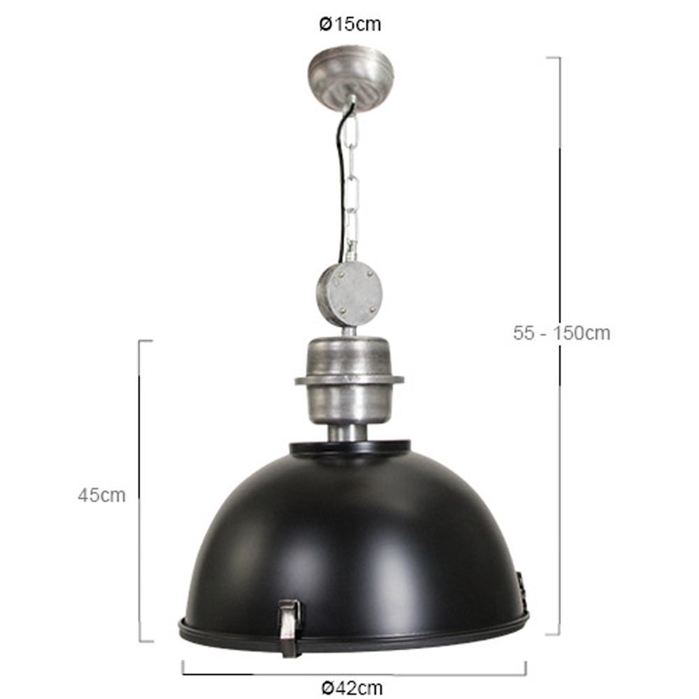 Pendant lamp Bikkel black with metallic gray Steinhauer 8712746100068