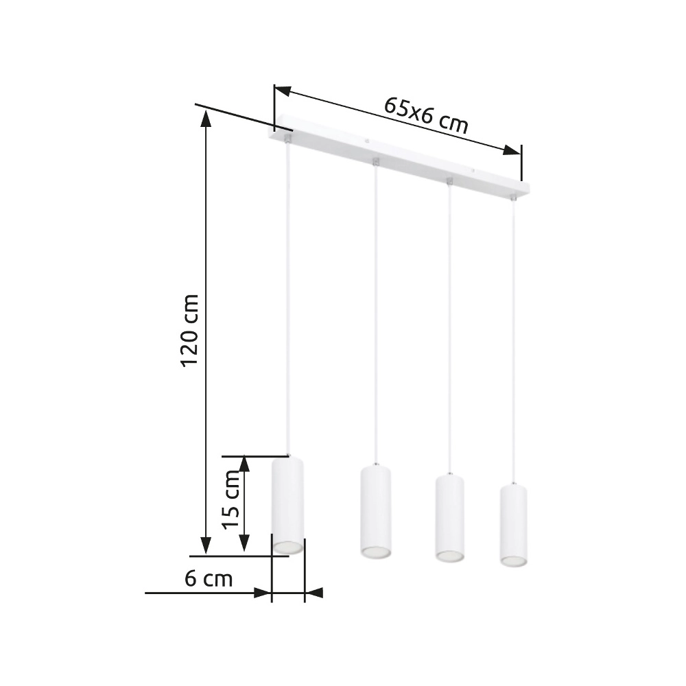 Pendant lamp Robby 4-light white Globo 9007371436545