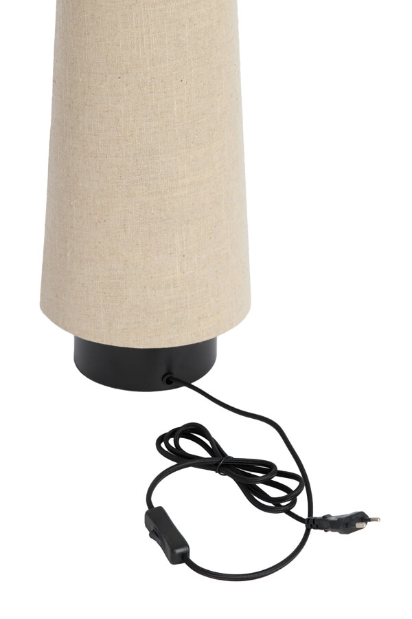Cream table lamp Howie with black Ø 19cm Light & Living 8717807759407