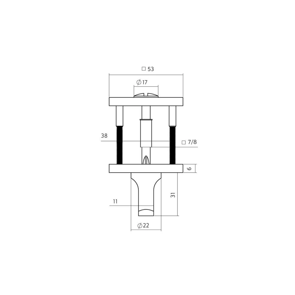 Toilet closure Tira square bronze 53x53mm Intersteel 8714186695937