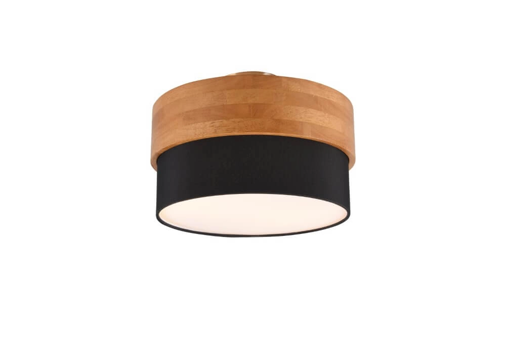 Ø 30cm ceiling lamp Seasons wood with black Trio 4017807526165