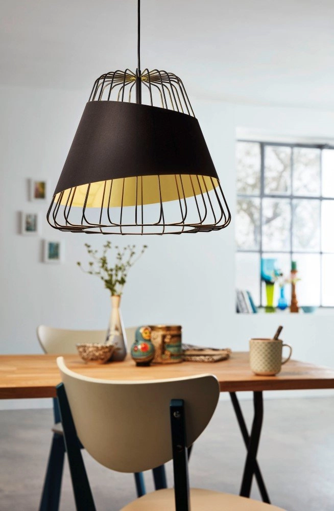 Pendant lamp Austell 43cm black with gold Eglo 9002759495091