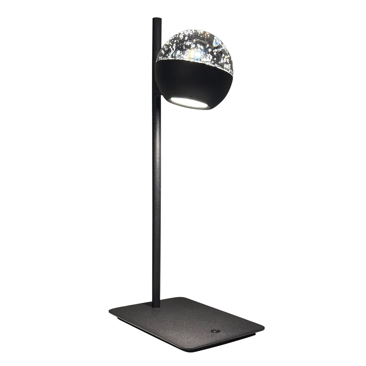 Led desk lamp Belluno black with glass - dimmable