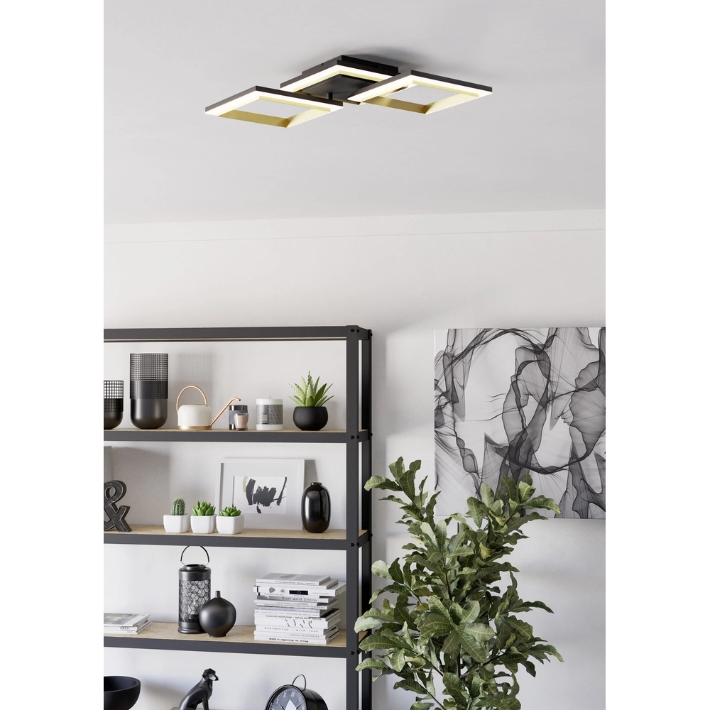 Ceiling led lamp Calliera Square - Black with Gold Eglo 9008606316144