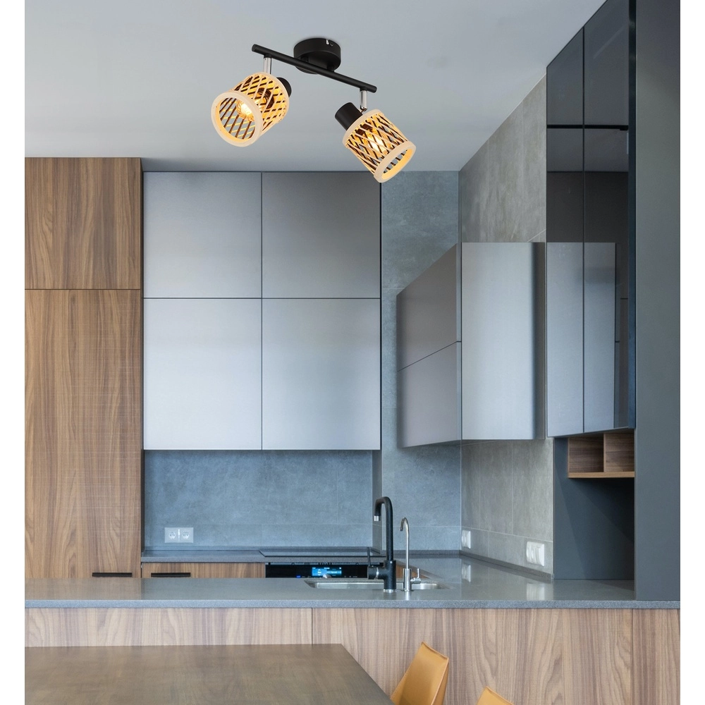 Wall lamp Mali 2-light black with caps Globo 9007371531714