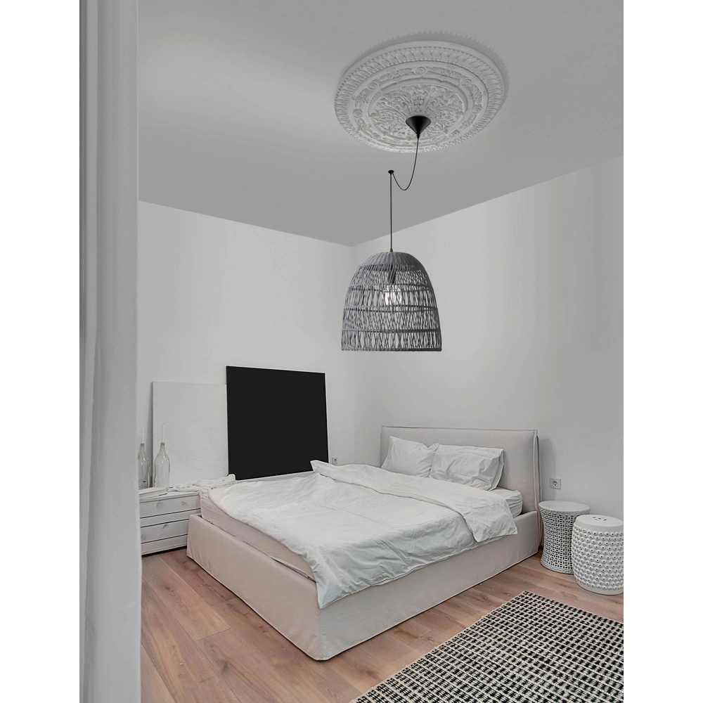 Grey pendant lamp Destin rattan Ø 46.5cm Lyora 5212017416667