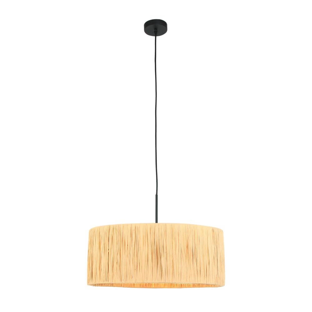 Pendant lamp Sparkled Light black with straw shade Ø 50cm Steinhauer 8712746172539