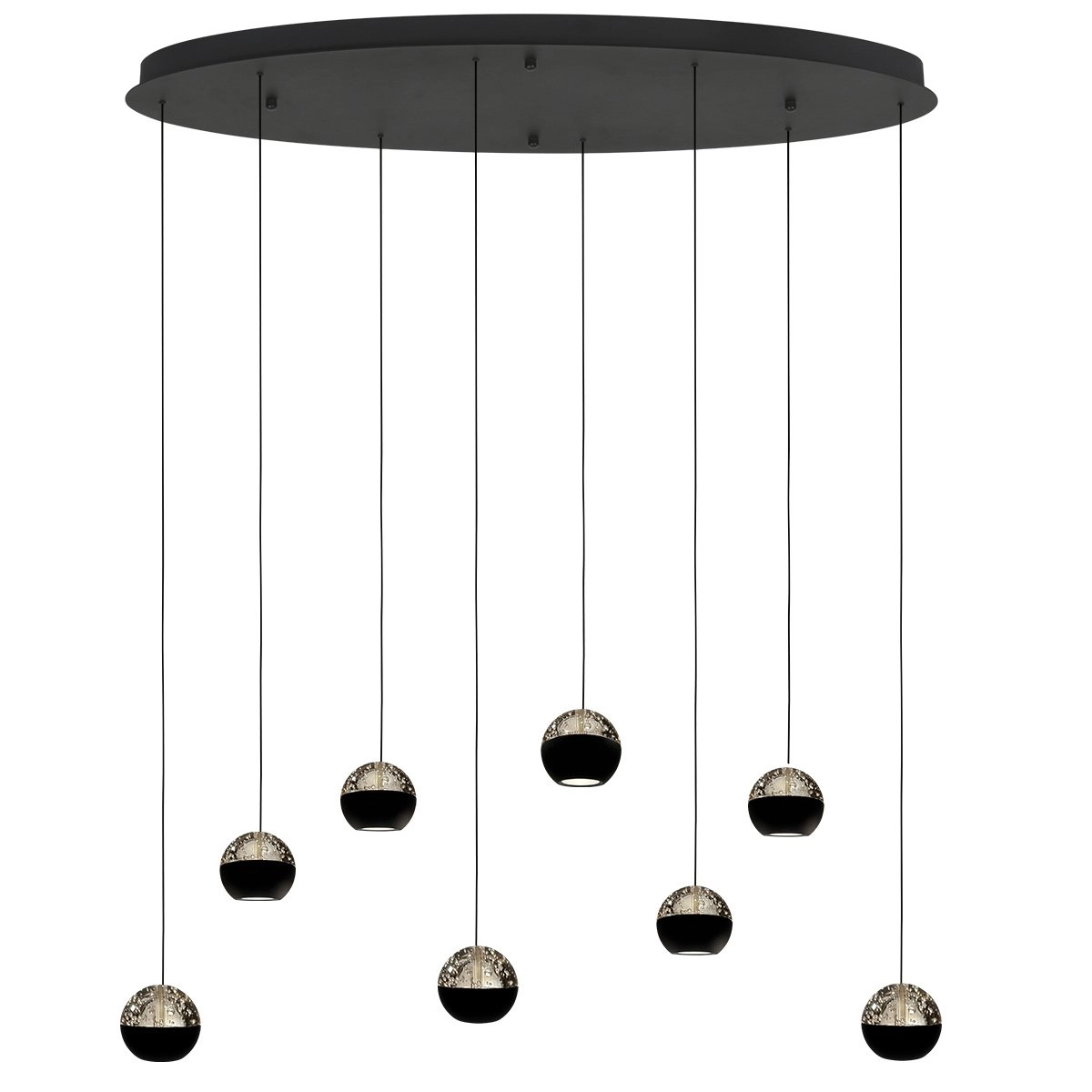 Oval pendant lamp Belluno 8-Light LED - Black Steinhauer 8712746184006