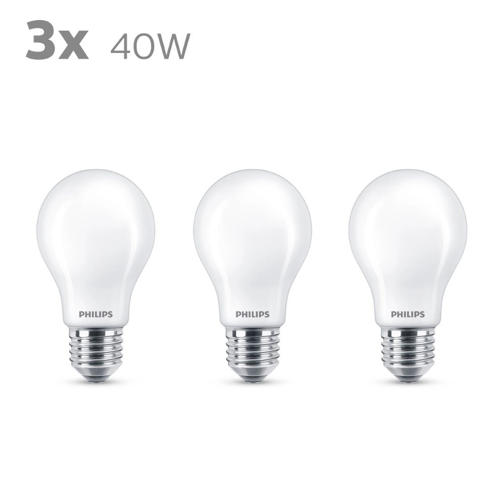 4,5W - E27 - 2700K - 470 lumen set with 3pcs Philips 8719514266711