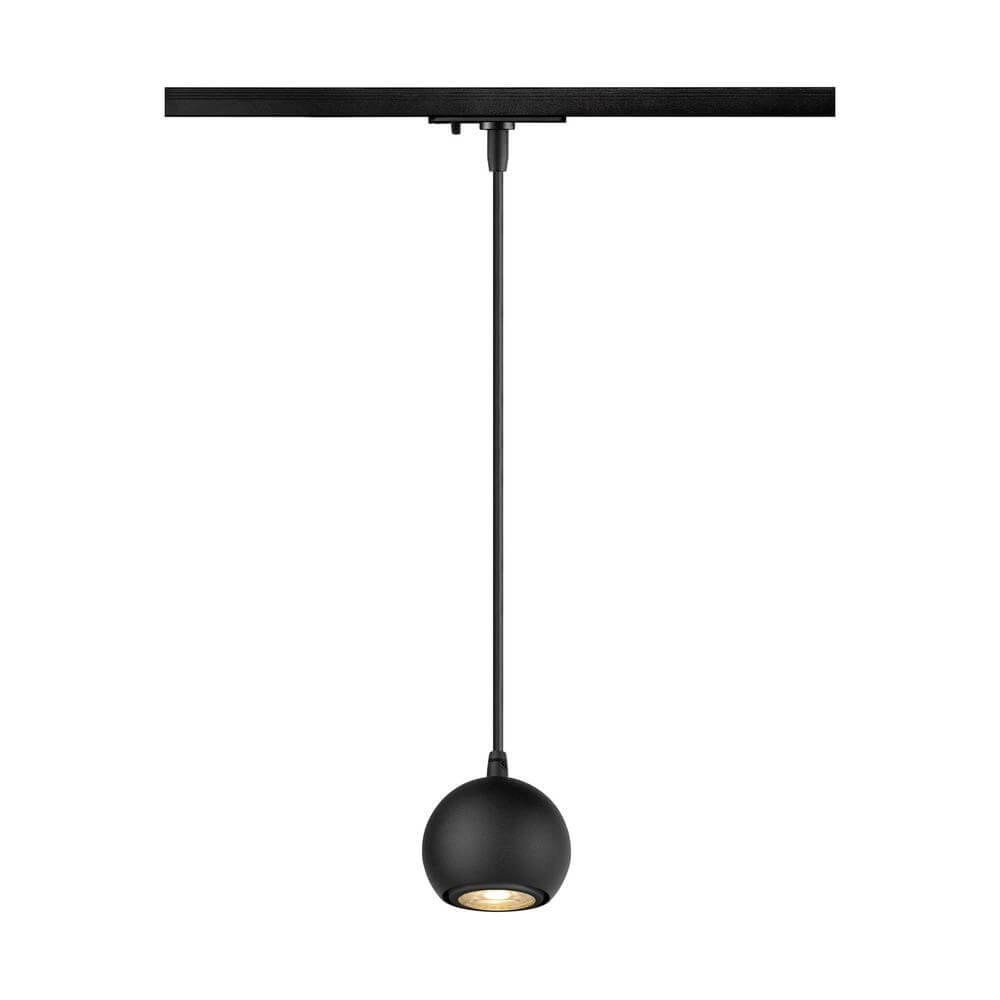Pendant light for rail Light Eye 90 black 1-phase Ø 9cm