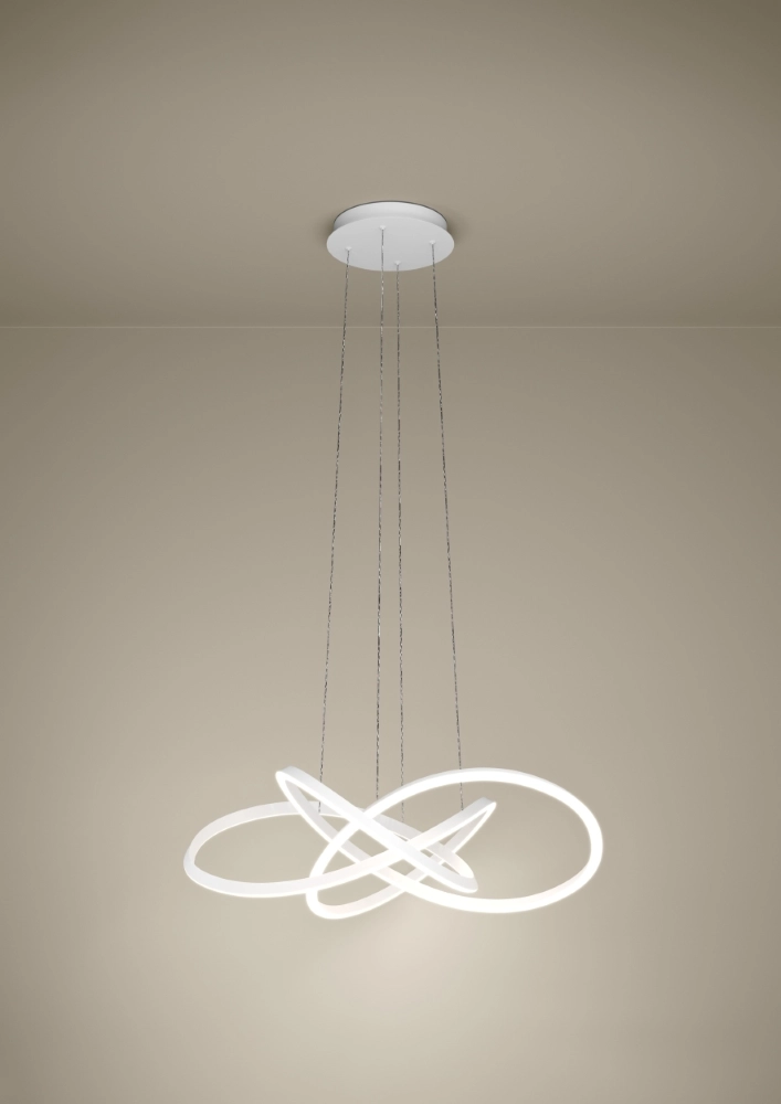 Design pendant lamp Riaza white Ø 90cm height adjustable Stars of Light 9008606357703