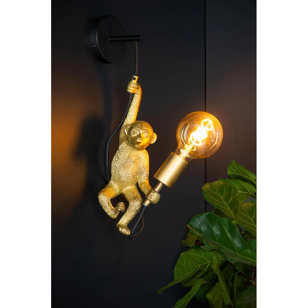 Wall lamp Extravaganza Chimp monkey black with gold Lucide 5411212105608