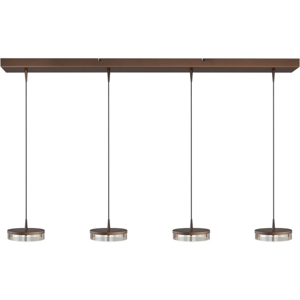4-light pendant lamp Imperia 130cm cocoa brown