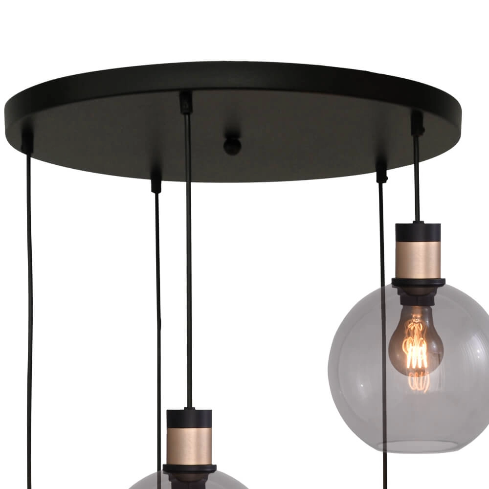 Vide hanging lamp Lazise 2 5x Ø 20cm gold with black Masterlight 8718121303857