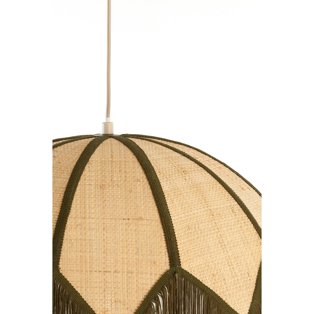 Ø 55cm pendant lamp Sulina raffia with greenery Light & Living 8717807762414