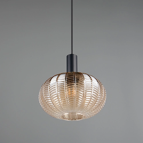 Classic pendant lamp Elvezia Amber glass Trio 4017807677768