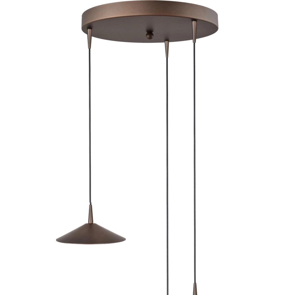 3-light pendant lamp Ceppo cocoa brown Ø 18cm round Masterlight 8718121358642