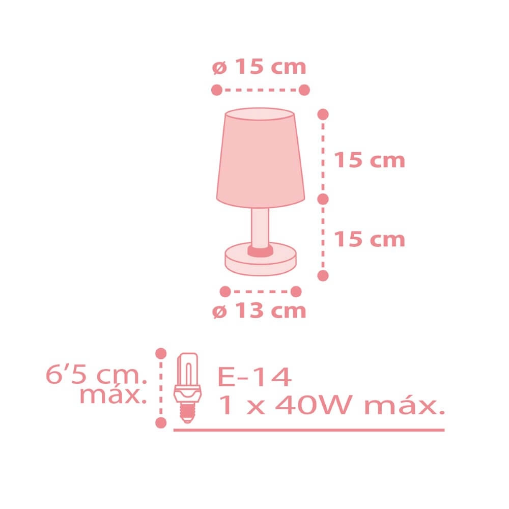Children's room table lamp Star Light soft pink Dalber 8420406001289