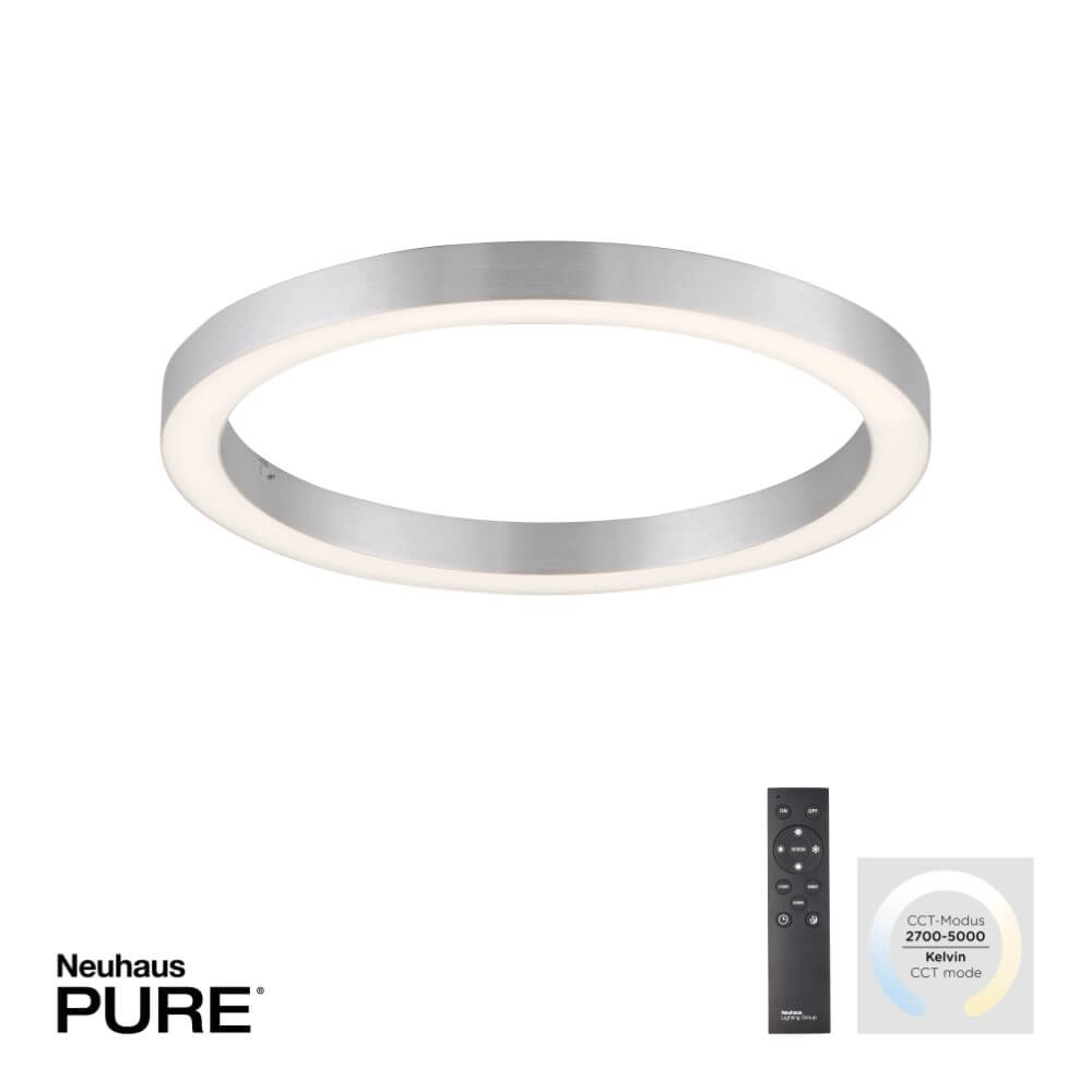 Round floor lamp Pure Lines Round Ø 50cm aluminum Paul Neuhaus 4012248375860