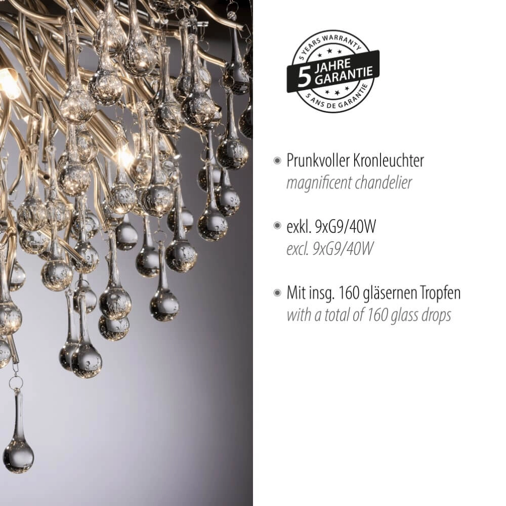 Chandelier Icicle metal 50cm Paul Neuhaus 4012248352090