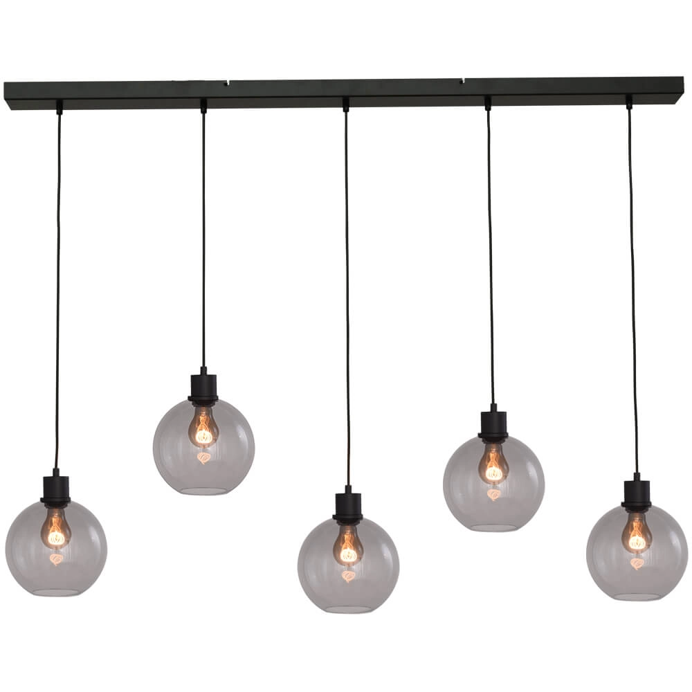 Hanging lamp Lazise 5x Ø 20cm black