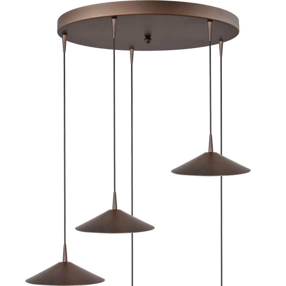 5-light pendant lamp Ceppo cocoa brown Ø 22cm round Masterlight 8718121358772